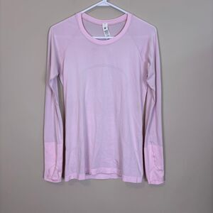 Lululemon Light Pink Swiftly Tech Long Sleeve Workout Top Size 8
